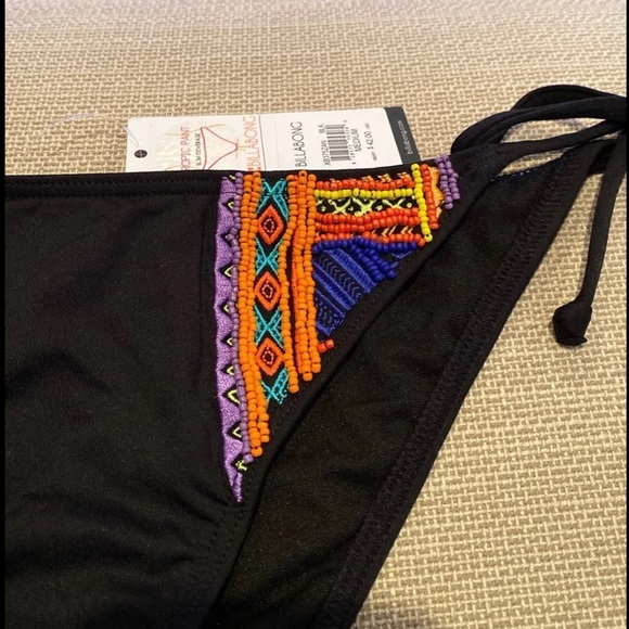 Billabong beaded string bikini bottom black M - Picture 2 of 3